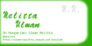 melitta ulman business card